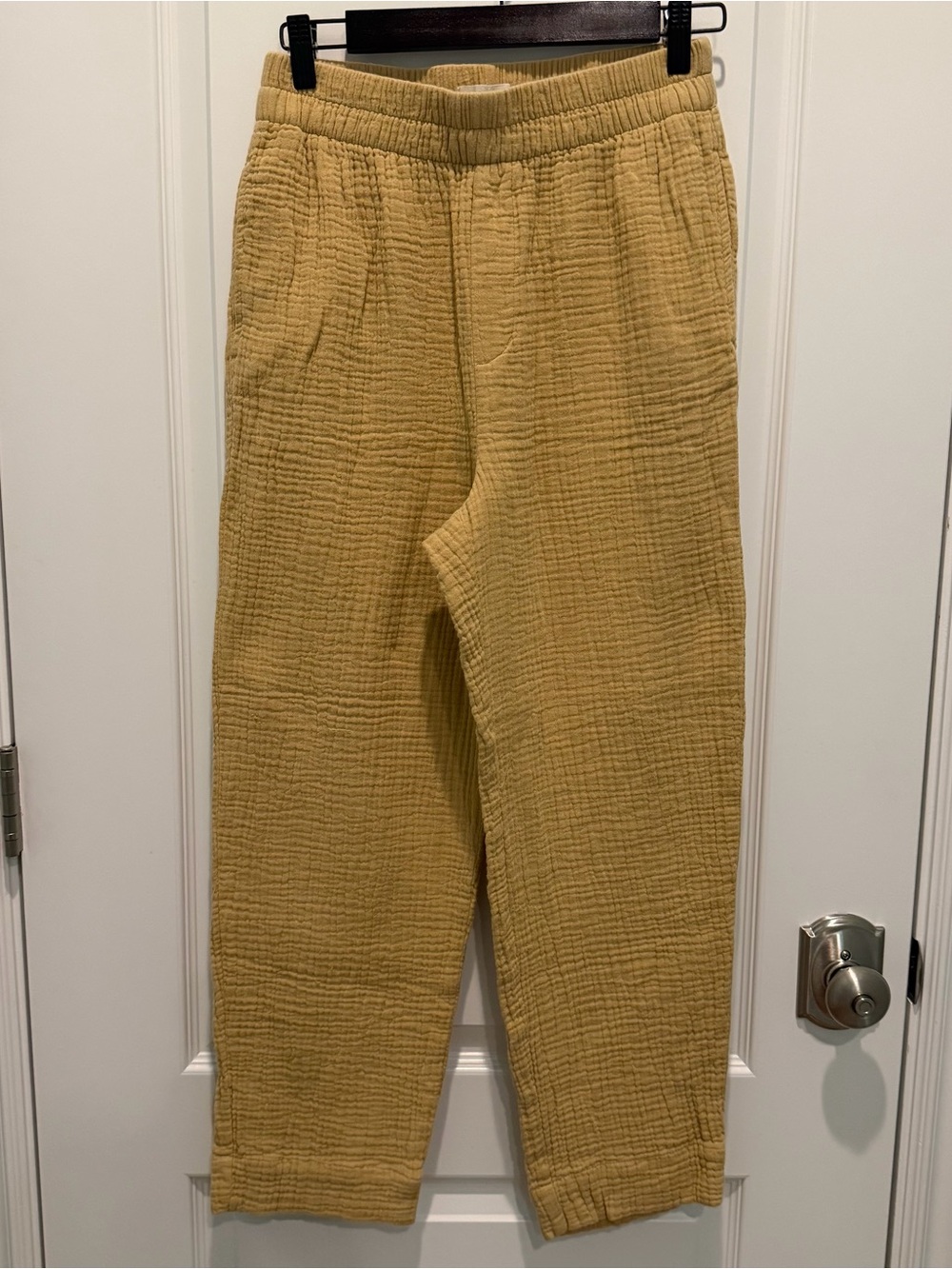 Madewell Soft Spun Gauze Cotton Lounge  Pants Women’s Sz XS Mustard Gold Stretch